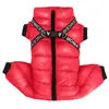 Winter Dog Clothes Super Warm Pet Jacket Coat With Harness Waterproof Puppy Clothing Hoodies For Small Medium s Outfit 220104