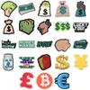 Großhandel Geld Dollar Weichgummi PVC Croc Schuh Charms für Clog Croc Armband Dekoration Schuh Zubehör Teil Geschenk