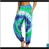 Pantalon de course Tiedye Dégradé Ceinture Élastique Lâche Harem Tie Dye Contraste Jogger Pantalon Femmes Homme Streetwear Coréen Harajuku Punk Hip Ncjma