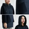 MIEGOFCE Collection Women's Spring Jacket Stylish Coat with Hood Patch Pockets Double Protection from Wind Parka 210819