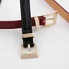 2020 nouveau concepteur femmes violet noir marron blanc étroit mince ceinture en cuir femme boucle d'or ceintures pour femmes robe G220301