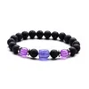 Strand Bouddhisme Yoga Chakra Pierre Naturelle Tête de Bouddha Perles Strand Bracelet Oeil de Tigre Améthyste Cristal Lave Pierre Diffuseur D'huile Bracelets Femmes Hommes Bijoux De Mode