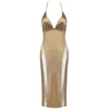 Casual Dresses Wholesale Women's Dress Black Beige Spaghetti Strap V-Neck Backless Sexy Celebrity Cocktail Party