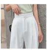Summer OL Style White Women Pants Chic Wide Leg Pant High Waist Elegant Work Trousers Female Casual pantalon femme 210428