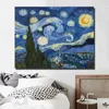 Dipinti su tela Vincent Van Gogh Cielo stellato Famoso riproduzione artistica Decorazione della casa Stampe Poster Wall Art Senza cornice276r