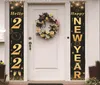 Decorazione della porta di Natale 2021 Merry Xmas Banner Decor per la casa appeso ornamento di Natale regalo di felice anno nuovo HH21-836