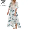 Women Dress V-neck Hollow Out Vintage Sexy Girls Summer Plus Size Bandage Long Bohemian es For 210513
