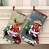 Julgran Stocking Elk Björn Snögubbe Mönster Santa Claus Present Candy Sock Bag Pendant Xmas Dekoration Träd Hängande Strumpor WLL1104