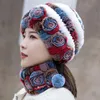 Beanie/Skull Caps Winter Women Faux Fur Hats Colorful Flowers Autumn Warm Hat Soft Windproof Snowproof Thicken Plush Clothing Accessories Pr