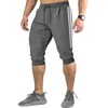 Men jogger casual smal harem shorts mjuk 3/4 byxor modemärke Sweatpants Summer Comfy Male XXXL W220307