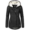 Ropa de invierno para mujer Abrigos y chaquetas para mujer Chaqueta Harajuku Moda elegante Tallas grandes Parkas Sudaderas con capucha Abrigo de algodón de manga larga 210819