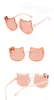Moda Çocuklar Kedi Güneş Gözlüğü 2021 Yeni Kız Sevimli Karikatür Ilmek Açık Gözlük Bebek Çocuk UV Koruma Adumbral Gözlük B077