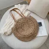 HBP Non-Brand Bag One shoulder beach hand woven paper rope hollow circular straw 1 sport.0018 7TQA