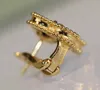 V goud materiaal Luxe kwaliteit 15 cm bloem clip oorbel vrouwen bruiloft sieraden gift hebben speciale stempel WEB 1275959769
