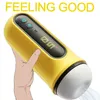 Nxy Sex Men Masturbators New Automatic Male Masturbation Cup One Click Orgasm with 5 Vibration Modes Real Vaginal Electric Vibrator for Pussy Toy 1222