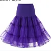 Petticoat Ruffled Crinoline Vintage Düğün Gelin Elbiseler Için Aldesküllü Rockabilly Tutu