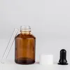 Liquide d'aromathérapie en verre ambré, compte-gouttes de 30ml, pour huiles essentielles, bouteilles rechargeables avec Pipette