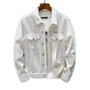Men's Jackets Fall And Winter Clothing White Slim Denim Jacket Boys Print Cowboy Male Handsome Cotton Jean Coats For Man M-5XL