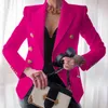 女性のソリッドカラーファッションセクシーなマルチボタン夏と秋のカジュアルスーツのオフィスウェアエレガントなショートコートFC996 211122