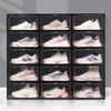 Clear Multicolor Shoe Box Foldable Storage Plastic Transparent Home Organizer Stackable Display Superimposed Combination Shoes Containers Cabinet Boxes JY0532