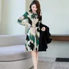 Spring Autumn Trench Coat Slim Women Dress Windbreakers Plus Size Two Pieces Sets s/Dress/Set 211021