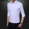 Camicie da uomo stampate alla moda Camicette Camicie a maniche lunghe da uomo bianche nere Camisa Masculina Abbigliamento Taglie forti 210608