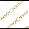 Catene Eyewear Fashion Aessories Drop Delivery 2021 Occhiali da vista Round Crystal Charm O Chain Gold Sier Color Plated Sile Loops Occhiali da sole Aesso