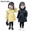 chaquetas de cuero largas de otoño invierno para niños pequeños y medianos exquisitas para 211204