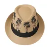 Panama Fedora Trilby Cappello da sole Cappellini casual Uomo Paglia Protezione a tesa larga Summer Beach Sombrero Cappelli da viaggio di moda Oliv22