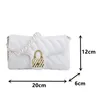 Kobiety Metalowe Łańcuch Tote Pearl Ramię Torebki PU Skórzane Crossbody Pikowane Torby Małe Flap Messenger