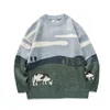 Suéter dos homens 2021 outono inverno homens vacas Imprimir Vintage Causal Camisola Pullover Roupa coreana O-pescoço Mulheres Harajuku Roupas