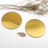 2021 Stainless Steel Round Square Coffee Cup Coasters Gold Silver Color Metal Insulated Heat Mat With EVA Backing Table Decoration