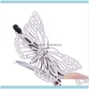 Verktyg Productsaming Kommer Golden Butterfly Hår Aessories Clip Headpiece Head Side Dekor Bröllop Smycken1 Drop Leverans 2021 3QT9B