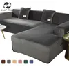 Velvet Plush L Sofa Sofa Pokrowce do salonu Elastyczne Meble Kanapa Slipcover Chaise Longue Corner Sofa Cover Stretch 211102