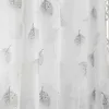 K-water Nature Shower Kitchen Curtains Fashion Gray Leaves Romantic Art Waterproof for Bath with Hooks For Bathroom 211119