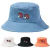 1PC Składany Panama Bucket Hat Hafted grzybowy plaż