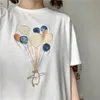 3 storlekar M-XL Causal Summer Balloon Mönster Broderade Sequins Kvinnor Sommar Top T-shirts 210522