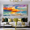 Home Decor City Building Poster Stampe su tela Tramonto Paesaggio Wall Art Immagini per soggiorno Pittura astratta di grandi dimensioni 210705