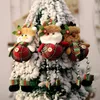 Weihnachtsbaum Anhänger Plaid Tuch Santa Schneemann Rentier Puppe Urlaub Party Dekor Weihnachten Hängende Ornamente XBJK2108