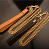 100cm Pet Leash Cuban Chain Rostfritt Stål Hundkrafter Leashes Teddy Bulldog Pug Husdjur Kedjor Krage