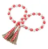 Wood Beads Candy Colors Tassel Hanging Pendant Decoration Farmhouse Decor INS Nordic Creative Hemp Rope Beaded Children KKB7796