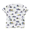 Atlama Metre Çocuk Karikatür Polo Gömlek Kısa Kollu Ekskavatör Baskı Giysi Pamuk Nefes Çocuklar Moda 210529