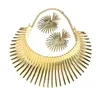 Africa Halsband guldfärg metall stor överdriven vridmoment choker halsband örhängen set smycken steampunk party ukmoc232s7588424
