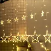 Alla hjärtans dag heminredning Eid Mubarak Star Moon Gardin LED Lyser Ramadan Dekoration Muslim Islam Julbröllopsdekoration 210408