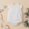 Summer Baby Solid Flutter-sleeve Romper 210528