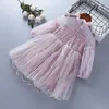 Bear Leader Kids Girls Party Costumes Fashion Baby Girl Mesh Lace Dress Wedding Embriodery Floral Princess Vestidos för 3-7Y 210708