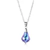 Roestvrijstalen minimalistische sieraden 2 kleuren Crystal hanger ketting K9 paarse choker vrouwelijke gift kettingen