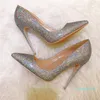 2021 fashion women shoes Glitter sequined Point toe thin heels High Heels Stilettos Shoes For Women 120mm