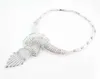 Nieuw ontwerp wit goud kleur strass kristal bruiloft Afrikaanse bruids ketting armband oorbel ring sieraden sets H1022