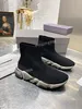 2022 Designer Sneaker Wit Lederen Calfskin Schoenen Top Knit Dames Platform Sneakers Blue Grey Dress Shoes